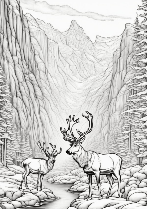 Christmas Nature Scenes Coloring Book - 11 Pages - Image 4