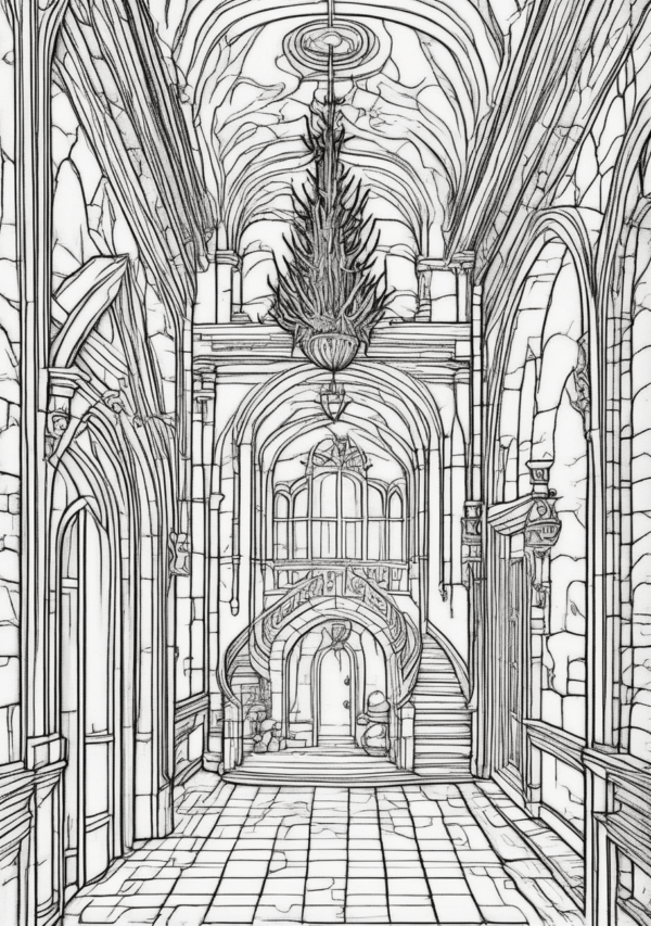 Christmas Fantasy Castle Coloring Book - 11 Pages - Image 4