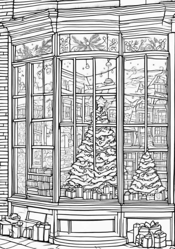 Christmas Shop Window Coloring Pages - 11 Pages - Image 3