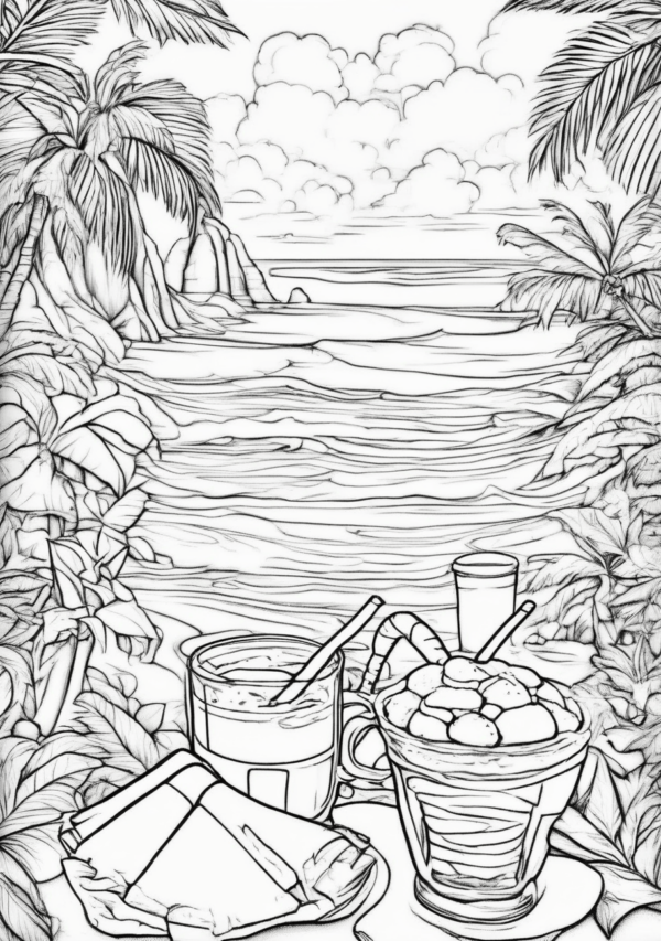 Christmas Beach Scenes Coloring Book - Digital Download - 11 Pages - Image 3