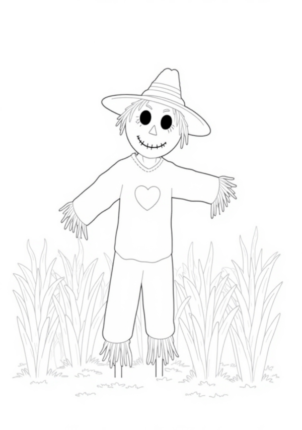 Halloween Scarecrow Coloring Book for Relaxation - 11 Pages - Image 3