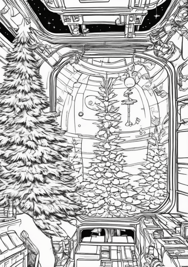 Christmas Space Adventure Coloring Book - 11 Pages - Image 4