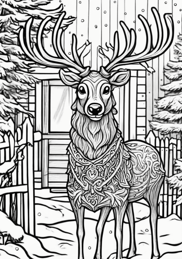 Enchanting Reindeer: Christmas Coloring Book Digital Download - 11 Pages - Image 3