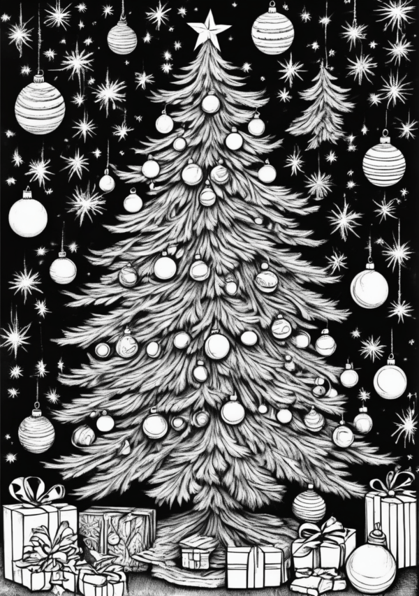 Intricate Christmas Tree Coloring Book Digital Download - 11 Pages - Image 4