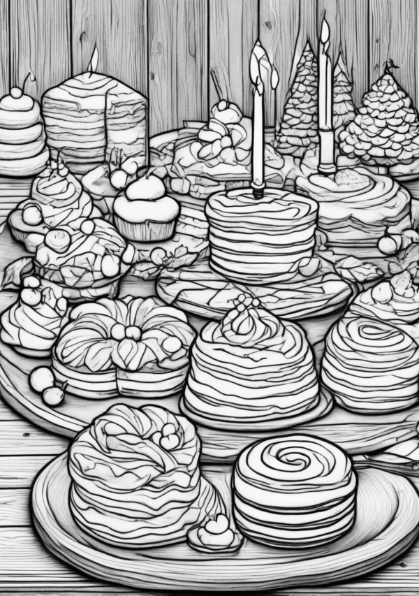 Christmas Desserts Coloring Book - Printable Designs - 11 Pages - Image 4