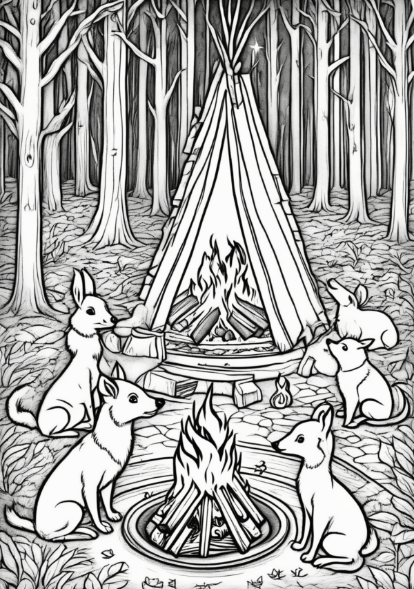 Christmas Forest Animals Coloring Book - 11 Pages - Image 2