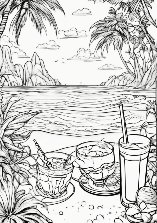 Christmas Beach Scenes Coloring Book - Digital Download - 11 Pages - Image 4