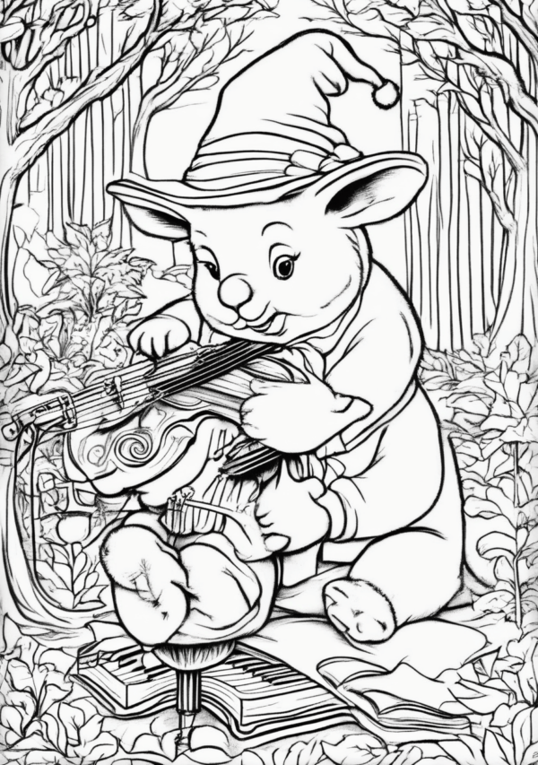 Enchanting Christmas Coloring Book - Whimsical Animal Scenes - 11 Pages - Image 4