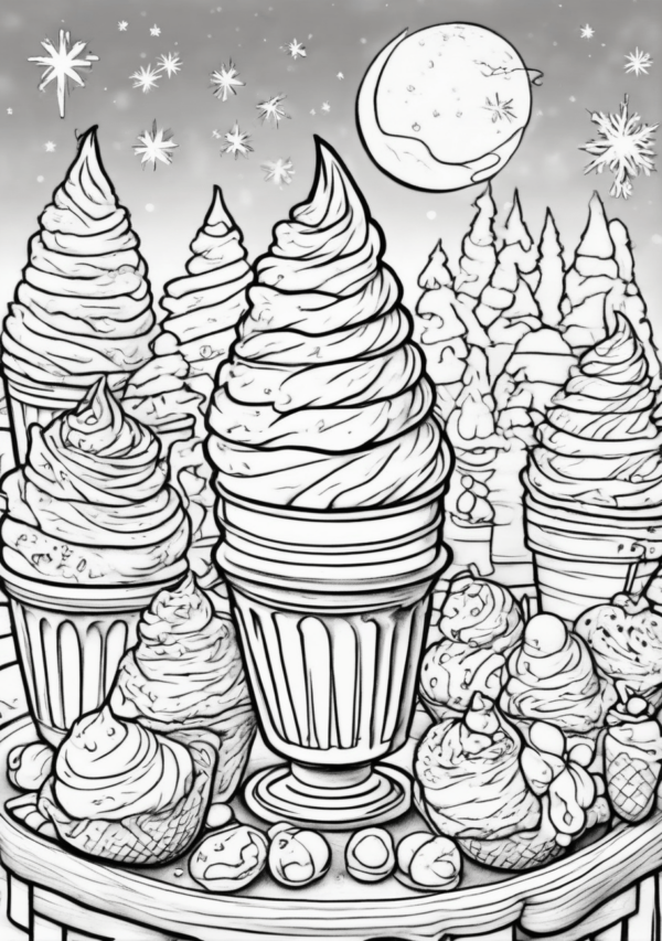 Christmas Dessert Wonderland Coloring Book - 11 Pages - Image 4