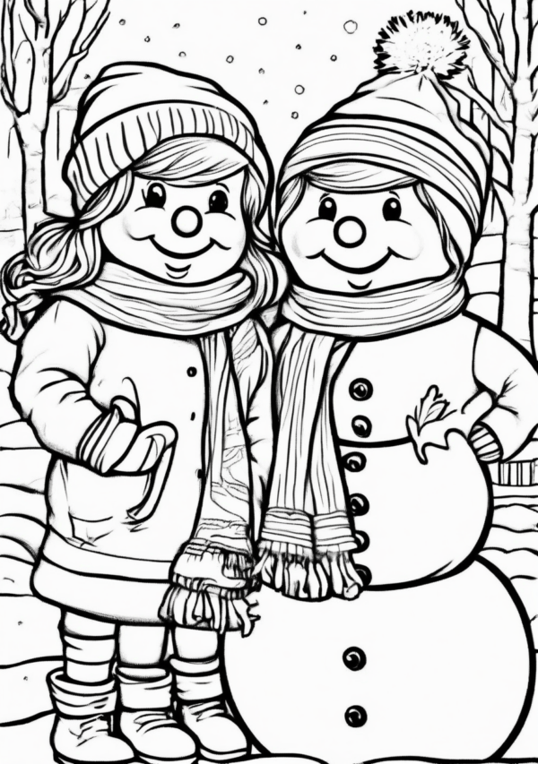 Christmas Coloring Book: Festive Snowman Scenes - 11 Pages - Image 3