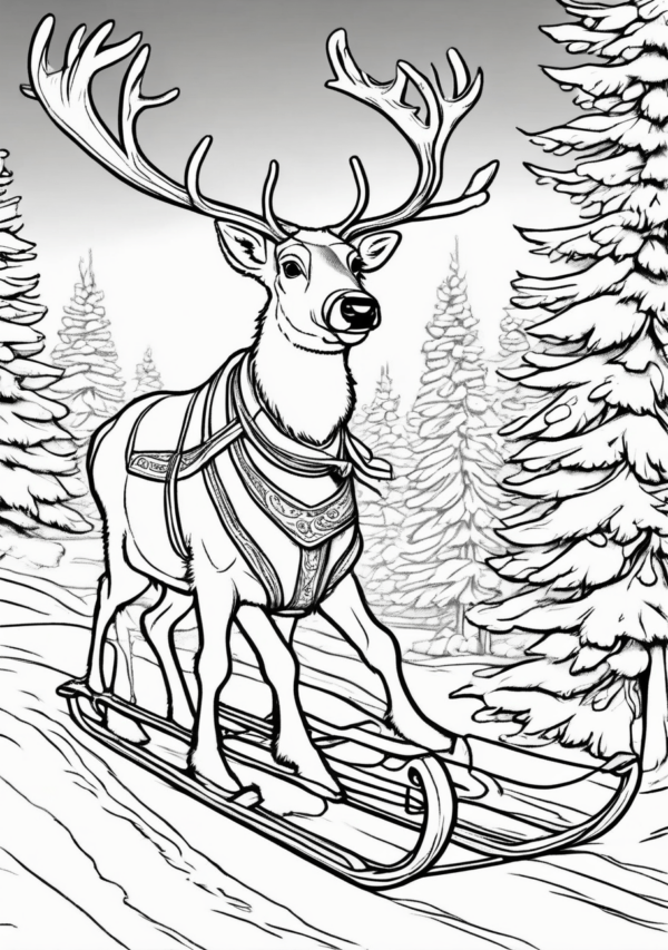 Intricate Christmas Reindeers in Winter Wonderland - 11 Pages