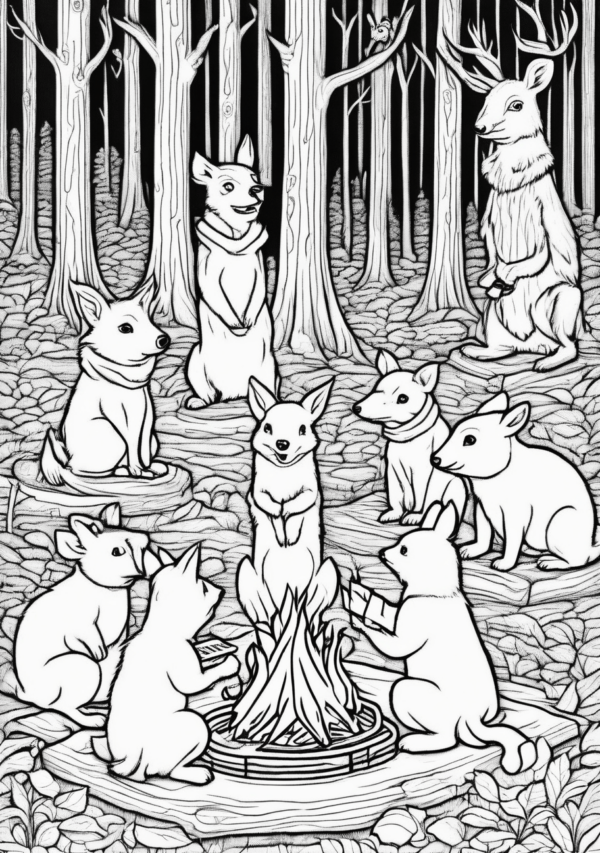 Christmas Forest Animals Coloring Book - 11 Pages - Image 3