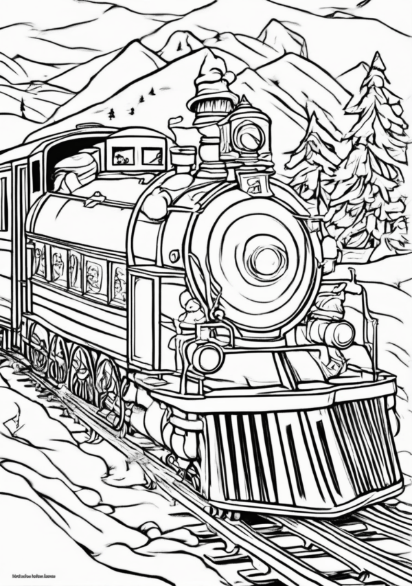 Christmas Train Adventures Coloring Book - 11 Pages - Image 2