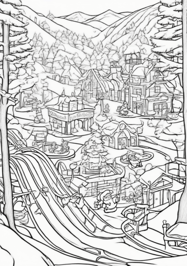 Christmas Wonderland Coloring Book - Digital Download - 11 Pages - Image 4