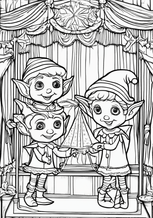 Charming Christmas Elf Coloring Book: Digital Download - 11 Pages - Image 4