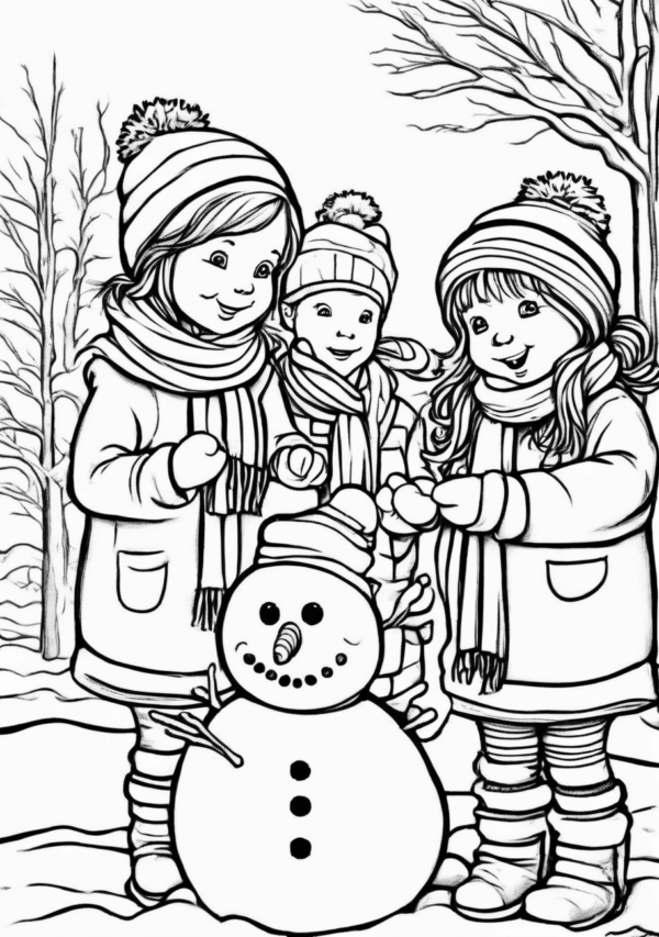 Christmas Coloring Book: Festive Snowman Scenes - 11 Pages - Image 4