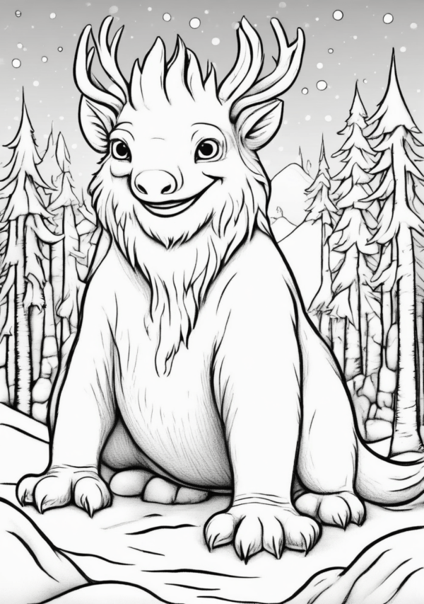 Christmas Coloring Book: Winter Wonderland Animals - 11 Pages - Image 4