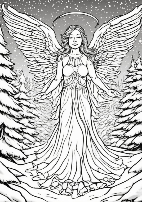 Christmas Angel Coloring Book | Beautiful Designs - 11 Pages - Image 4