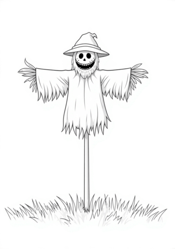 Halloween Scarecrow Coloring Book for Relaxation - 11 Pages - Image 4