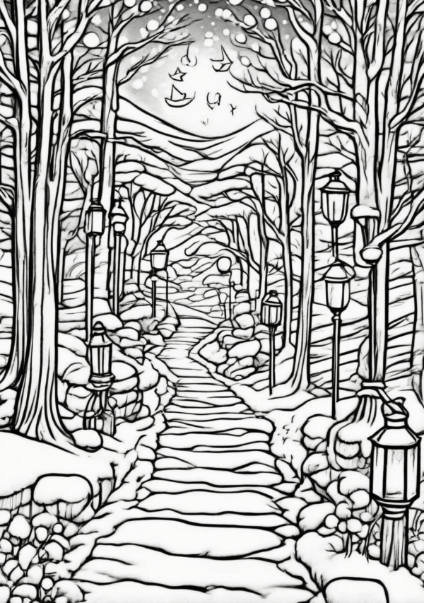 Enchanting Christmas Coloring Book Digital Download - 11 Pages - Image 3