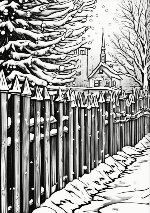 Christmas Coloring Book: Intricate Winter Fences - 11 Pages - Image 4