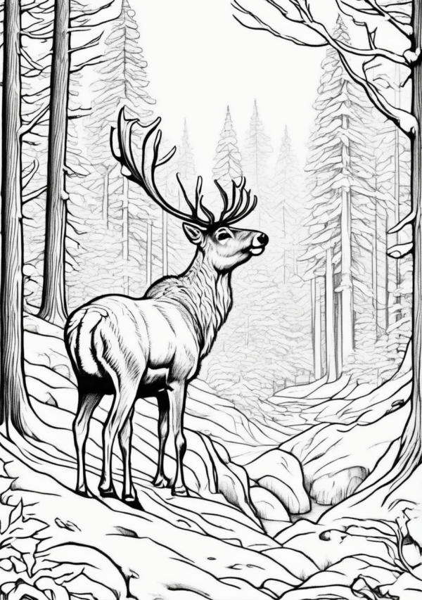 Unique Christmas Coloring Book - Reindeer Designs - 11 Pages - Image 4