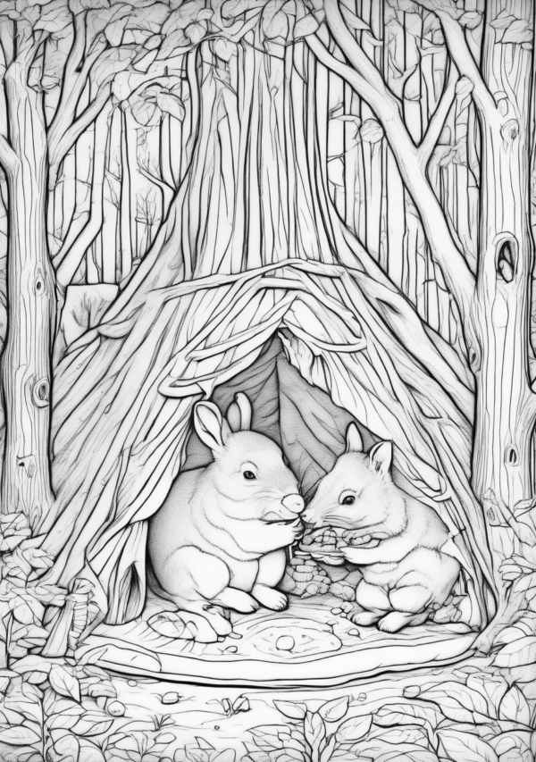 Enchanting Christmas Forest Animals Coloring Book - 11 Pages - Image 4