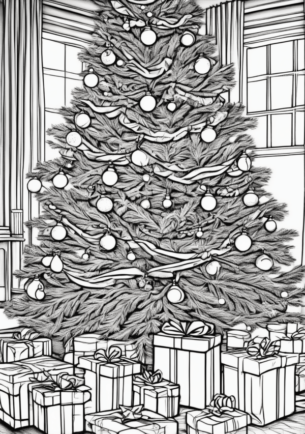 Christmas Tree Coloring Book Digital Download - 11 Pages - Image 2