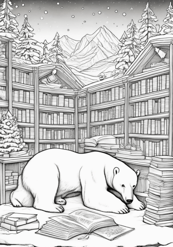 Christmas Coloring Book with Adorable Bears - 11 Pages - Image 3