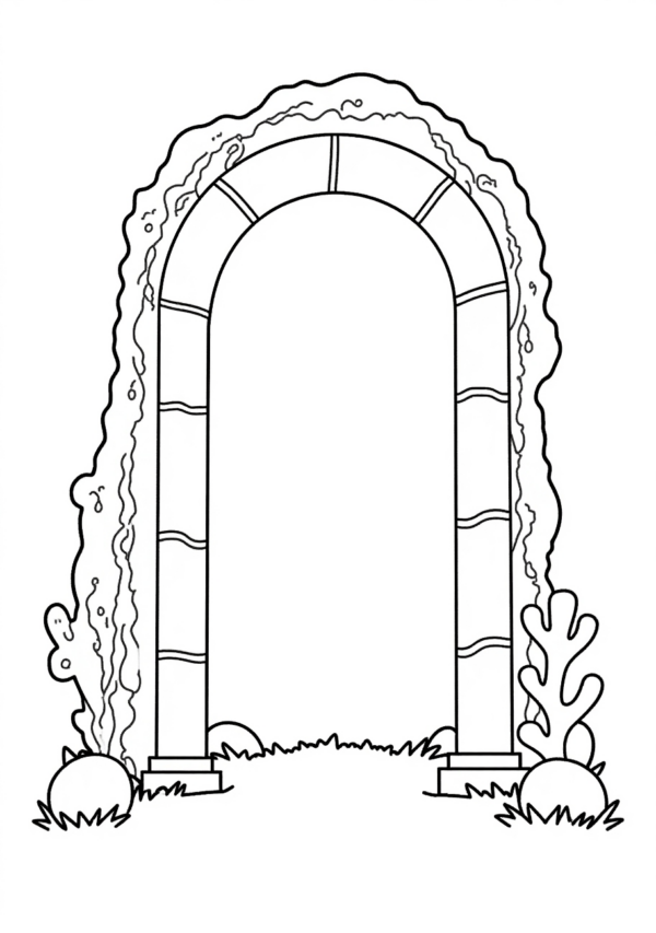 Enchanting Halloween Coloring Book - Garden Arches - 11 Pages - Image 4