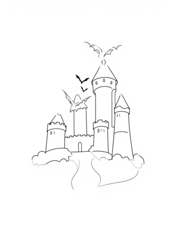 Halloween Castle Coloring Book Digital Download - 11 Pages - Image 3