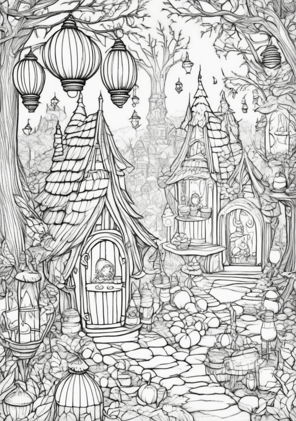 Christmas Fairy Fantasy Coloring Book - Digital Download - 11 Pages - Image 4