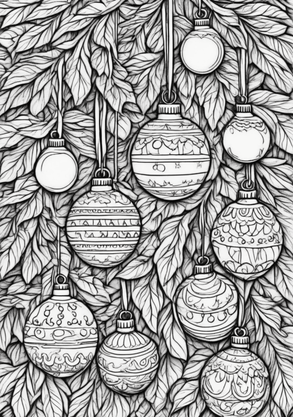 Unique Christmas Ornament Coloring Pages - 11 Pages - Image 3