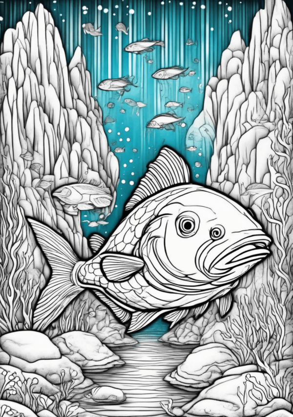 Aquatic Escape: Christmas Coloring Book - 11 Pages