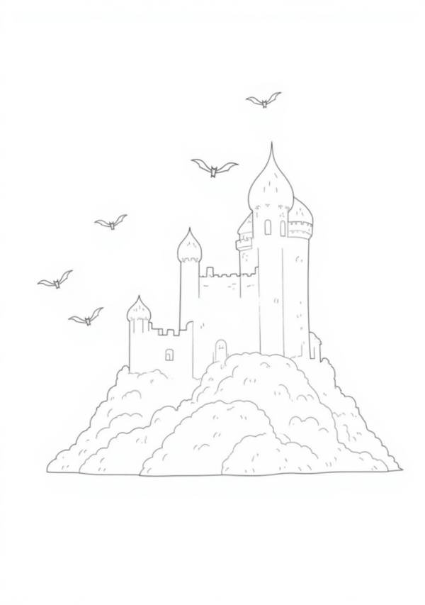 Halloween Castle Coloring Book Digital Download - 11 Pages - Image 4