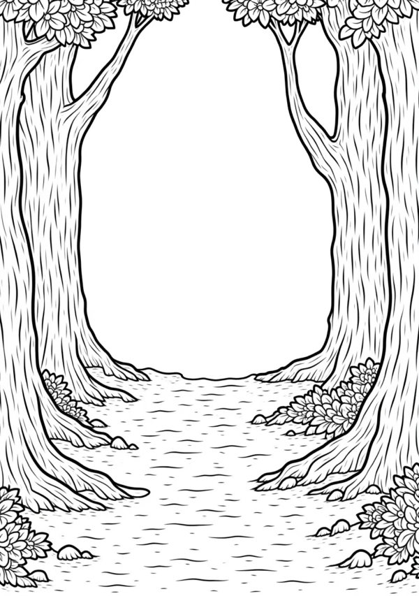 Halloween Coloring Book: Enchanted Forest Scenes - 11 Pages - Image 4