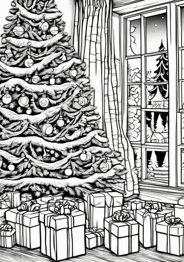 Christmas Tree Coloring Book Digital Download - 11 Pages - Image 3