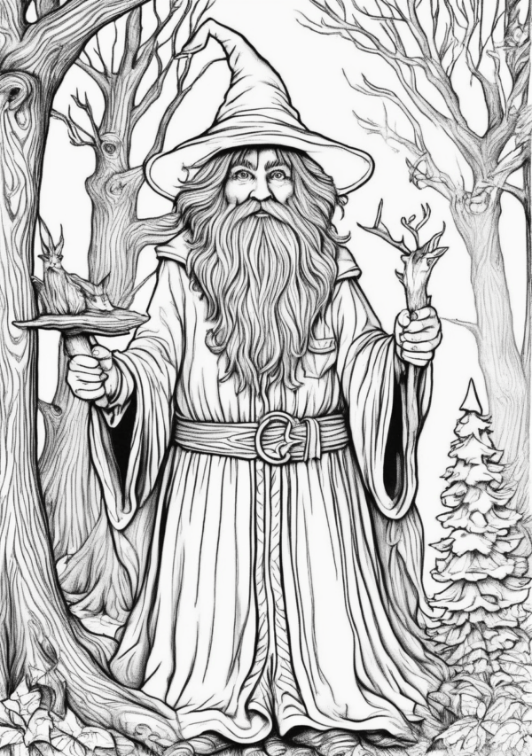 Christmas Wizard Coloring Book for Relaxation - 11 Pages - Image 4