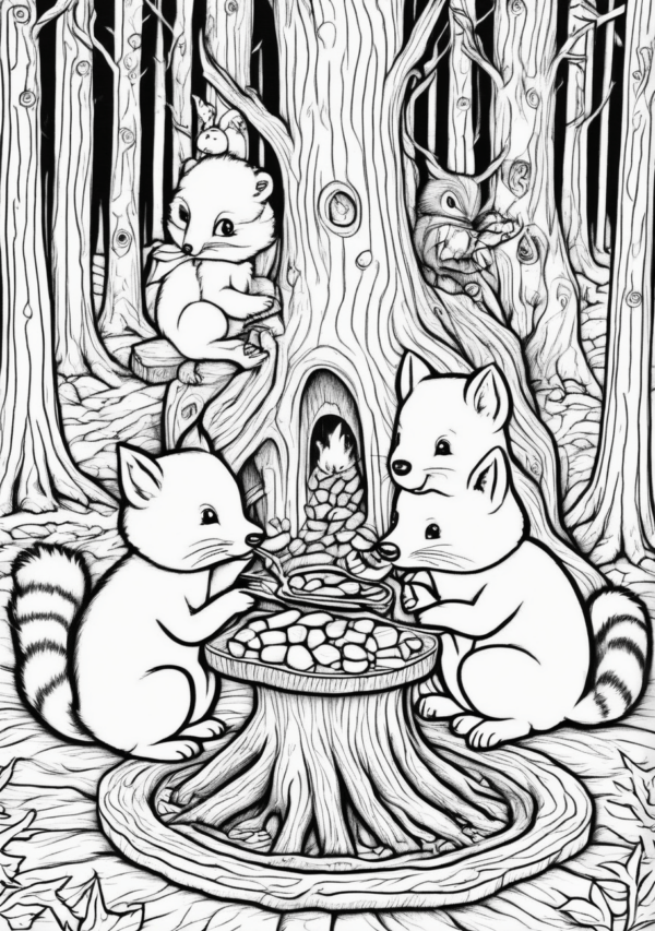 Christmas Forest Critters Coloring Book - 11 Pages - Image 4