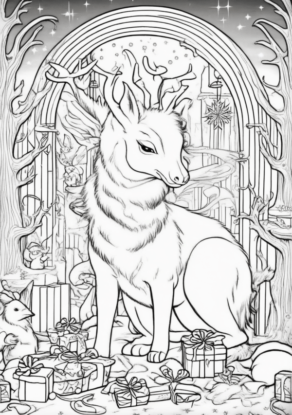 Christmas Magic Coloring Book: Nature and Fantasy Scenes - 11 Pages - Image 4