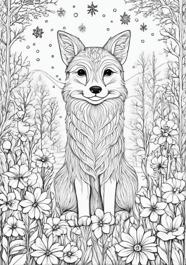 Christmas Coloring Book: Botanical Mandala Nature Animals - 11 Pages - Image 4