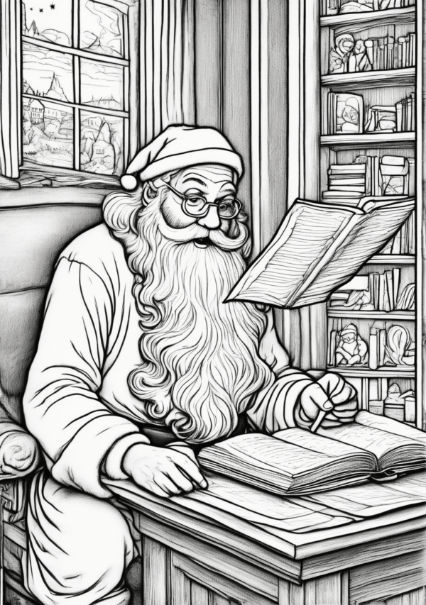 Christmas Santa Coloring Book Digital - 11 Pages - Image 3