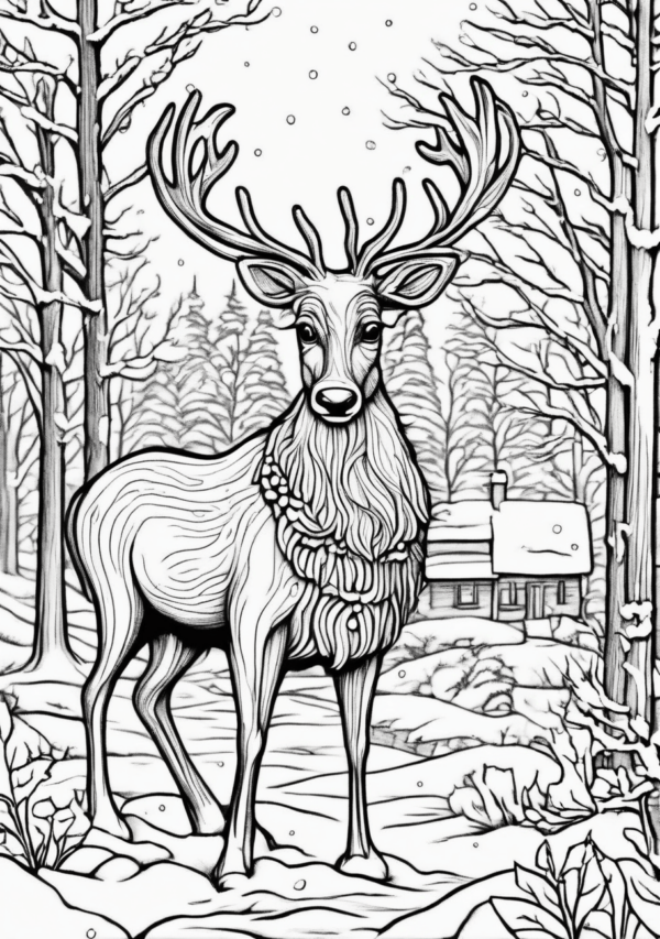 Enchanting Reindeer: Christmas Coloring Book Digital Download - 11 Pages - Image 4