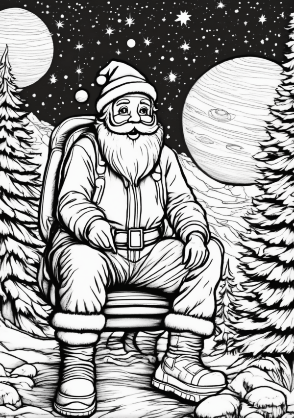 Christmas Coloring Book: Cosmic Holiday Designs - 11 Pages - Image 3