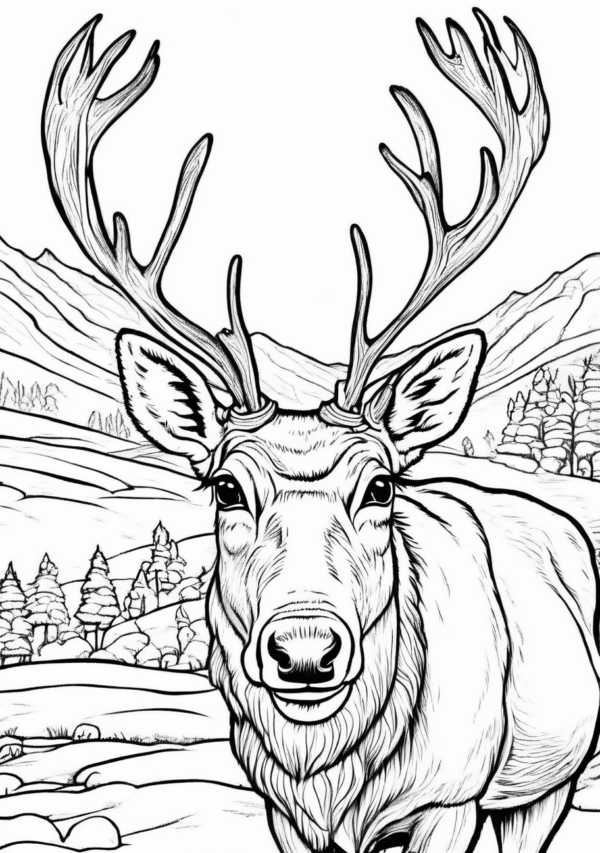 Christmas Reindeer Coloring Book - Digital Download - 11 Pages - Image 4