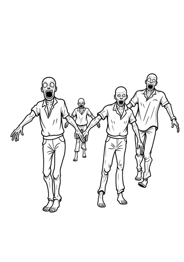 Halloween Zombie Parade Coloring Book - 11 Pages - Image 4