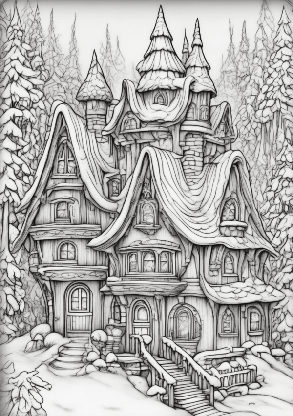 Enchanting Winter Wonderland: Christmas Coloring Book - 11 Pages - Image 3