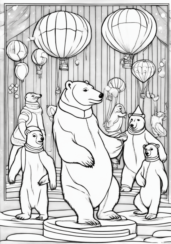 Christmas Coloring Book: Polar Bear Wonderland - 11 Pages - Image 4