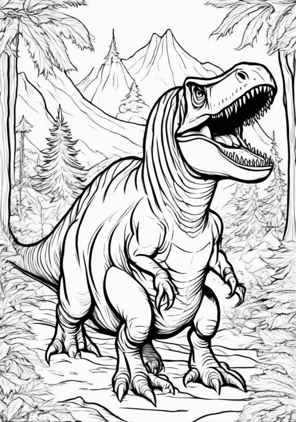 Festive Dinosaur Christmas Coloring Book - 11 Pages - Image 2