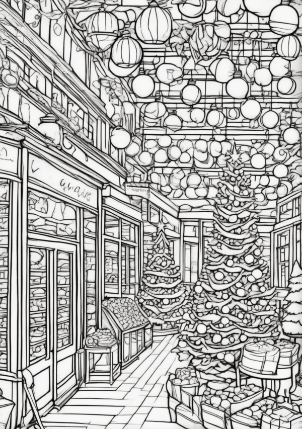 Christmas Coloring Book: Intricate Holiday Scenes - 11 Pages - Image 4